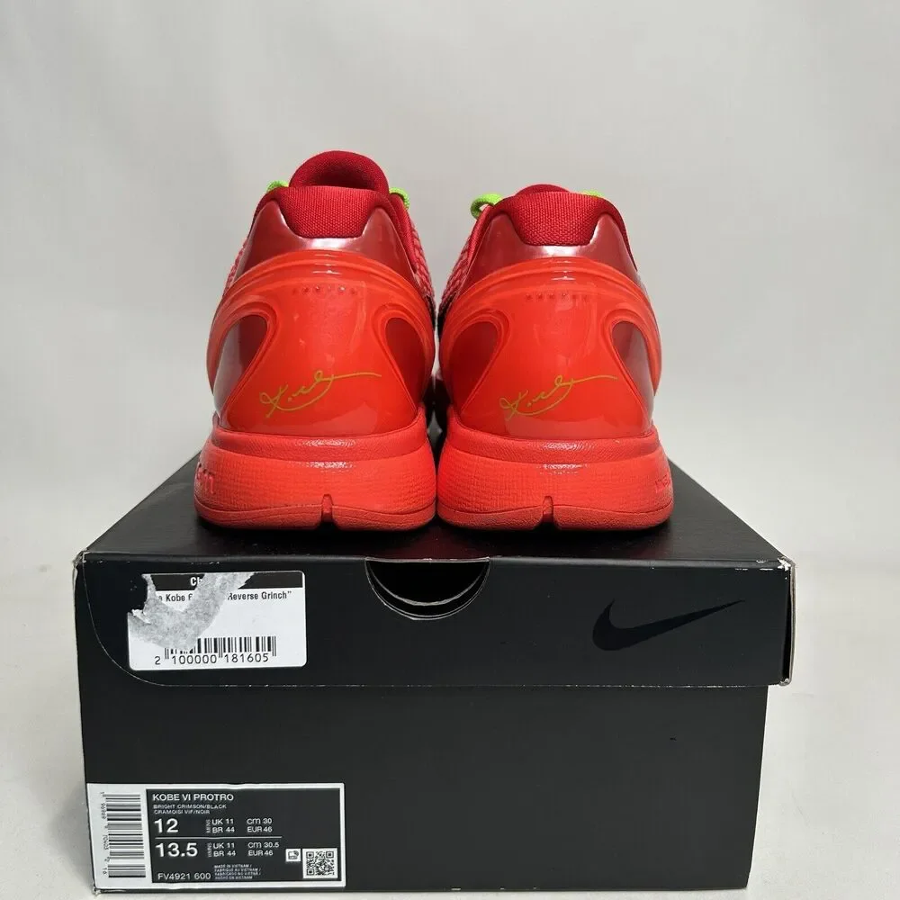 Nike Kobe VI Protro Low “Reverse Grinch/Bright Crimson” 2024 - Picture 4 of 6